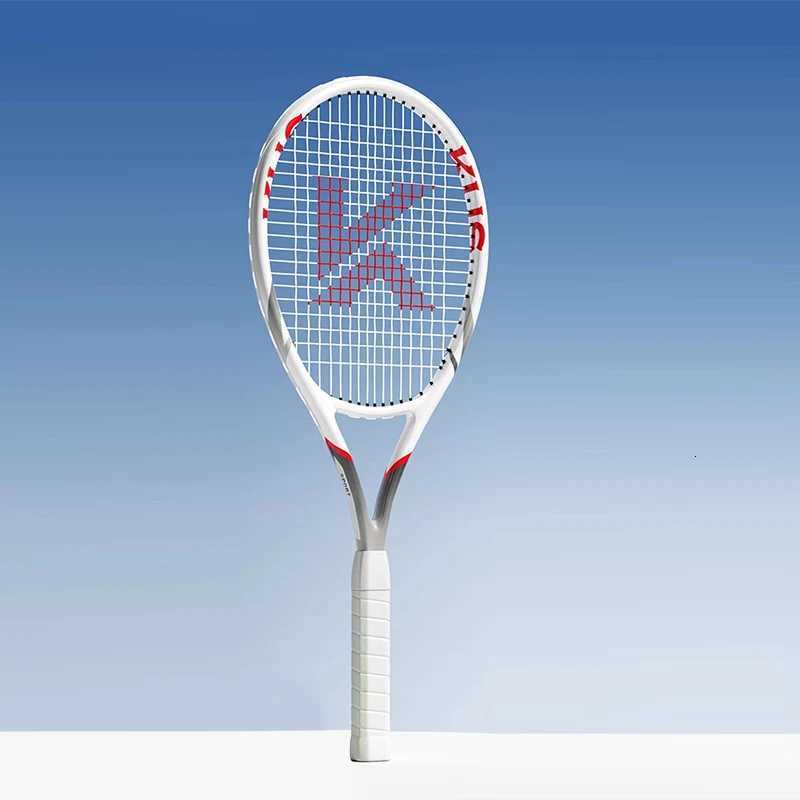 graphite 27 inch tennis racket Adult men women professional carbon fiber stiffness 50 tension offense white black elasticity W251021