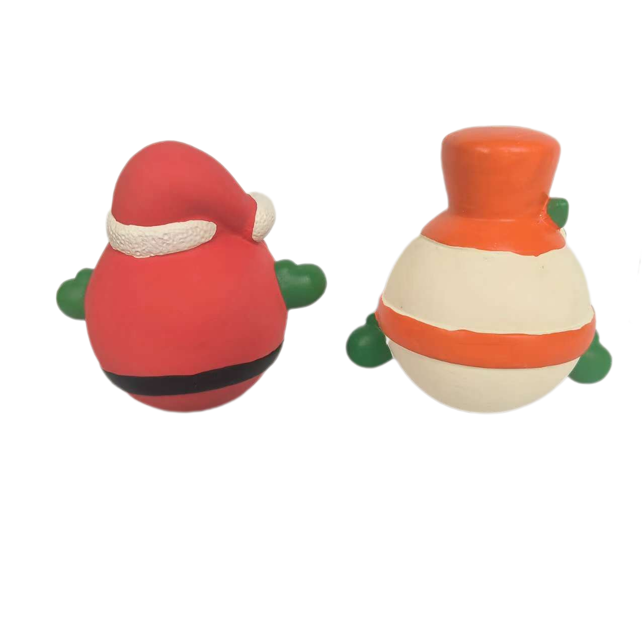 Latex Christmas Squeaky Dog Toy Soft Natural Rubber Squeaky Chewy Interactive Snow man and Santa Claus Canine Pet Toys with Bright Colors for Medium D