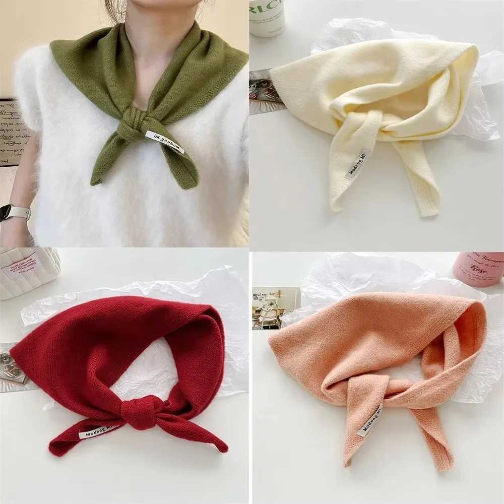 Soft Wool Knitted Scarf Multifunctional Warm Women Headscarf Triangular Scarf Winter W251021