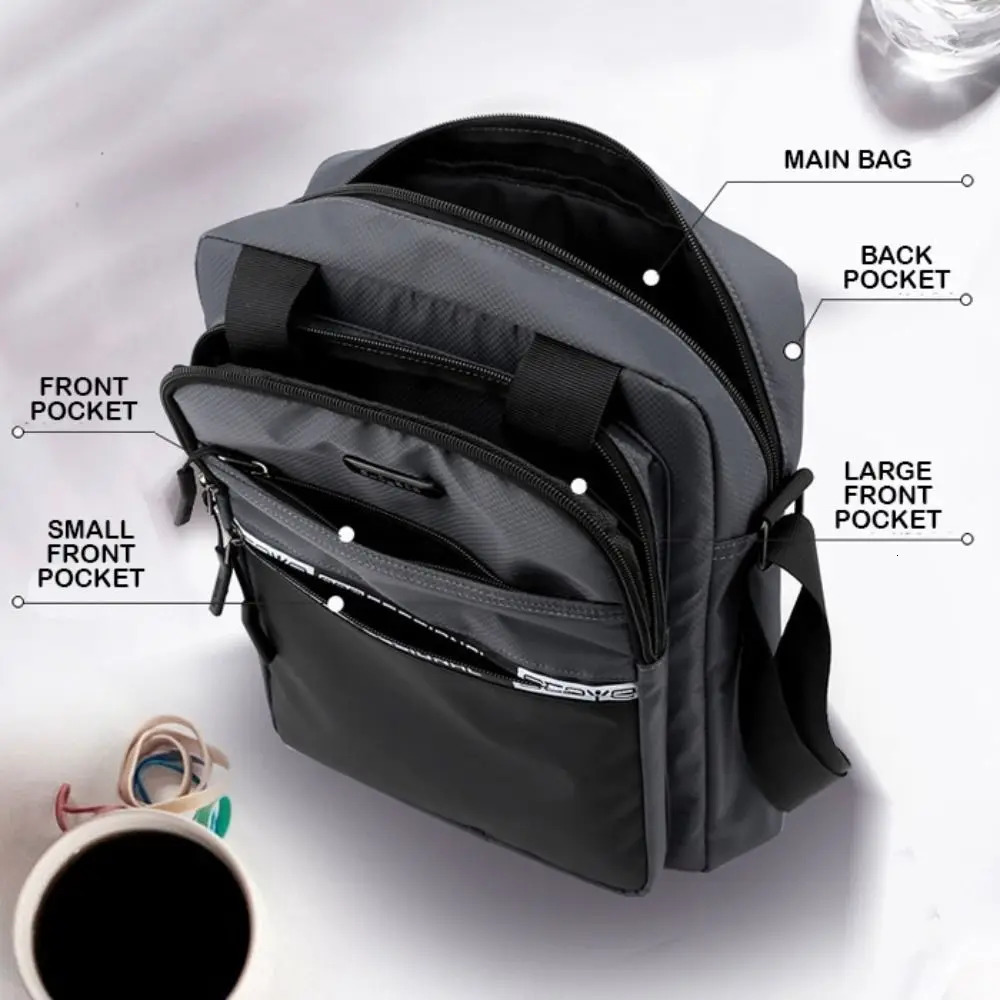 Mens Business Shoulder Bag Fashion Casual Solid Color Large Capacity High Quality Oxford Cloth Waterproof Multifunctional 251014