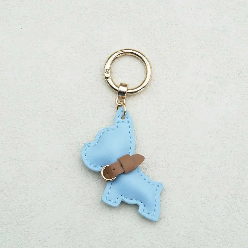 Lovely French Bulldog Keychain Animal Dog Cartoon PU Leather Dog Hanger Cute Puppy Fashion Bulldog Bag Pendant Women W251021