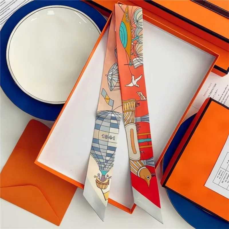Silk High Quality Luxury Brand Scarf Wen band Hair Band Foard Tie Ribbon Neckerchi Skinny Scarves AccoriesW251021