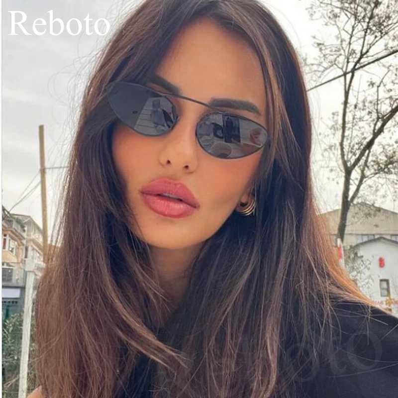 Luxury Brand Cat Eye Sunglasses Women 2025 Fashion Unique Small Oval Sun Glasses Trendy Metal Frame Cool Triangle Eyewear UV400 J251114