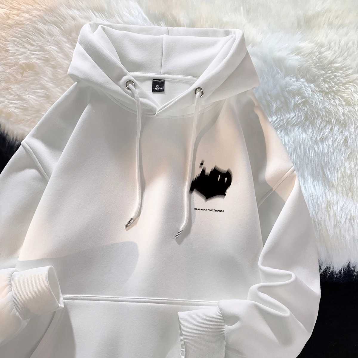 Hoodie mens trendy brand versatile Hong Kong style high street American printed top autumn and winter coat W251021