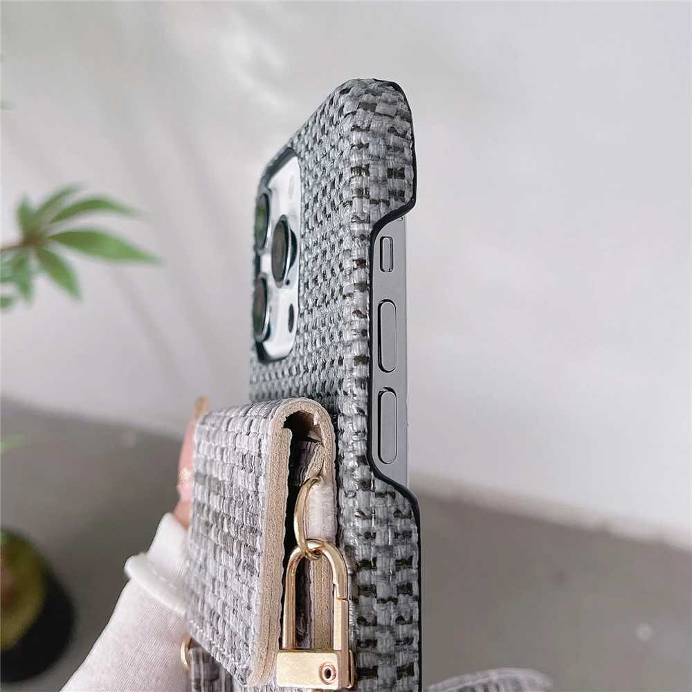 Luxury Leather Weave Wallet Crossbody Lanyard Strap Case For iPhone 14 11 12 13 15 Pro Max X XS XR 8 7 Plus SE Card Holder Cover J251114