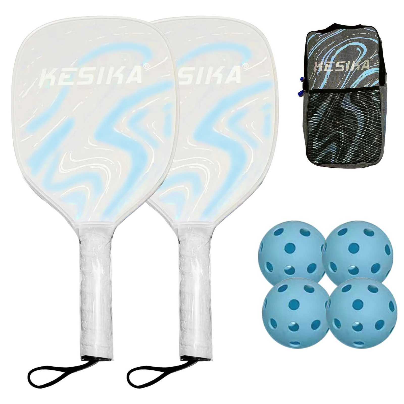 Pickleball Rackets Set Pickleball Paddle Set of 2 Rackets and 4 Pickleballs Balls PickleBall Racquet with Balls Sports W251021