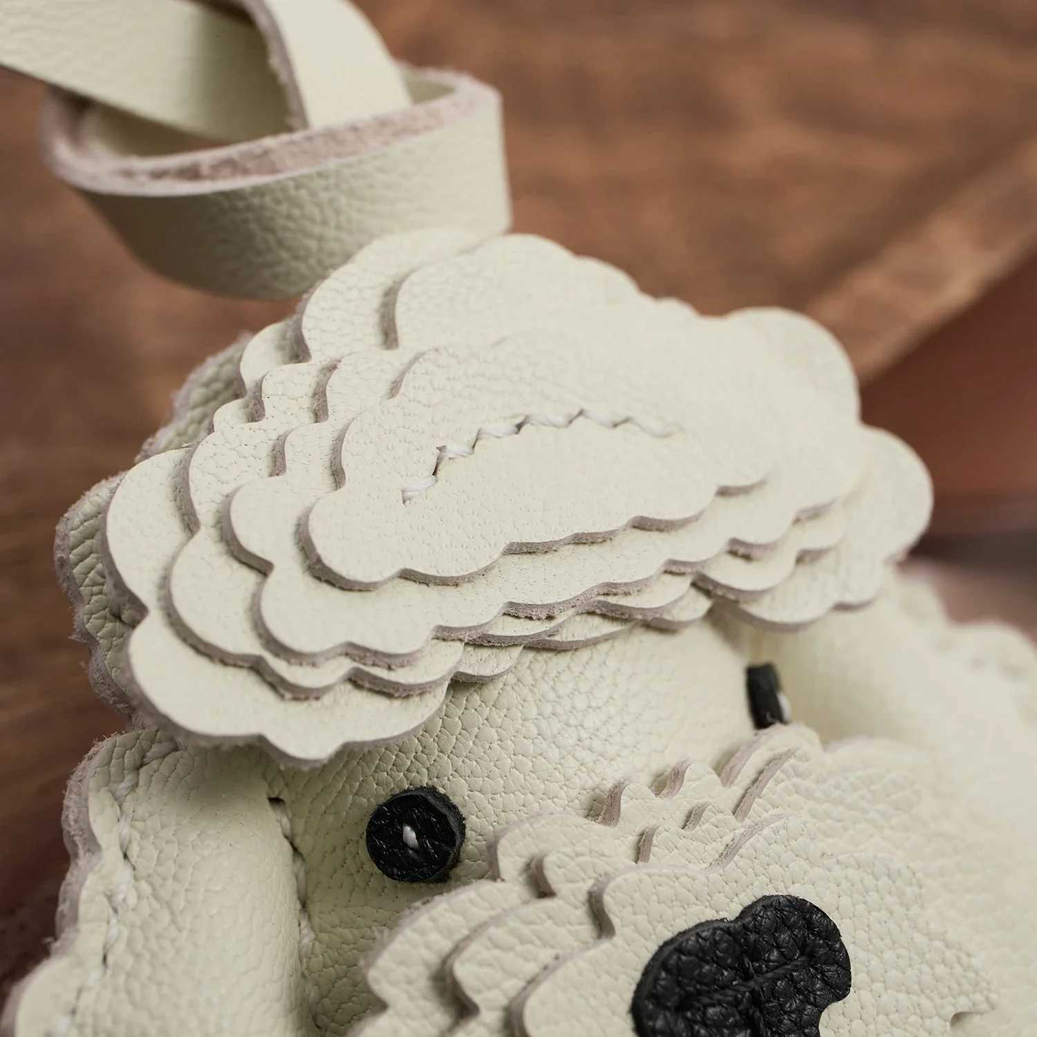 Sheepskin Handmade Real Leather Cute Teddy Dog Bag Charm KeyChain Gift Cute Decoration For Bags Exquisite Charm Bag Accessories W251021