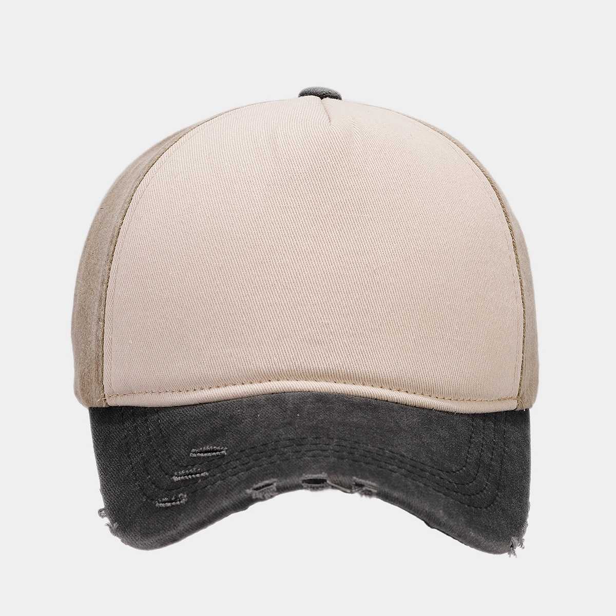 Distressed Baseball Cap for Men Golf Dad Hat Sunshade Adjustable Classic Colorblock Washed Cotton Duckbill Cap for Women H251020