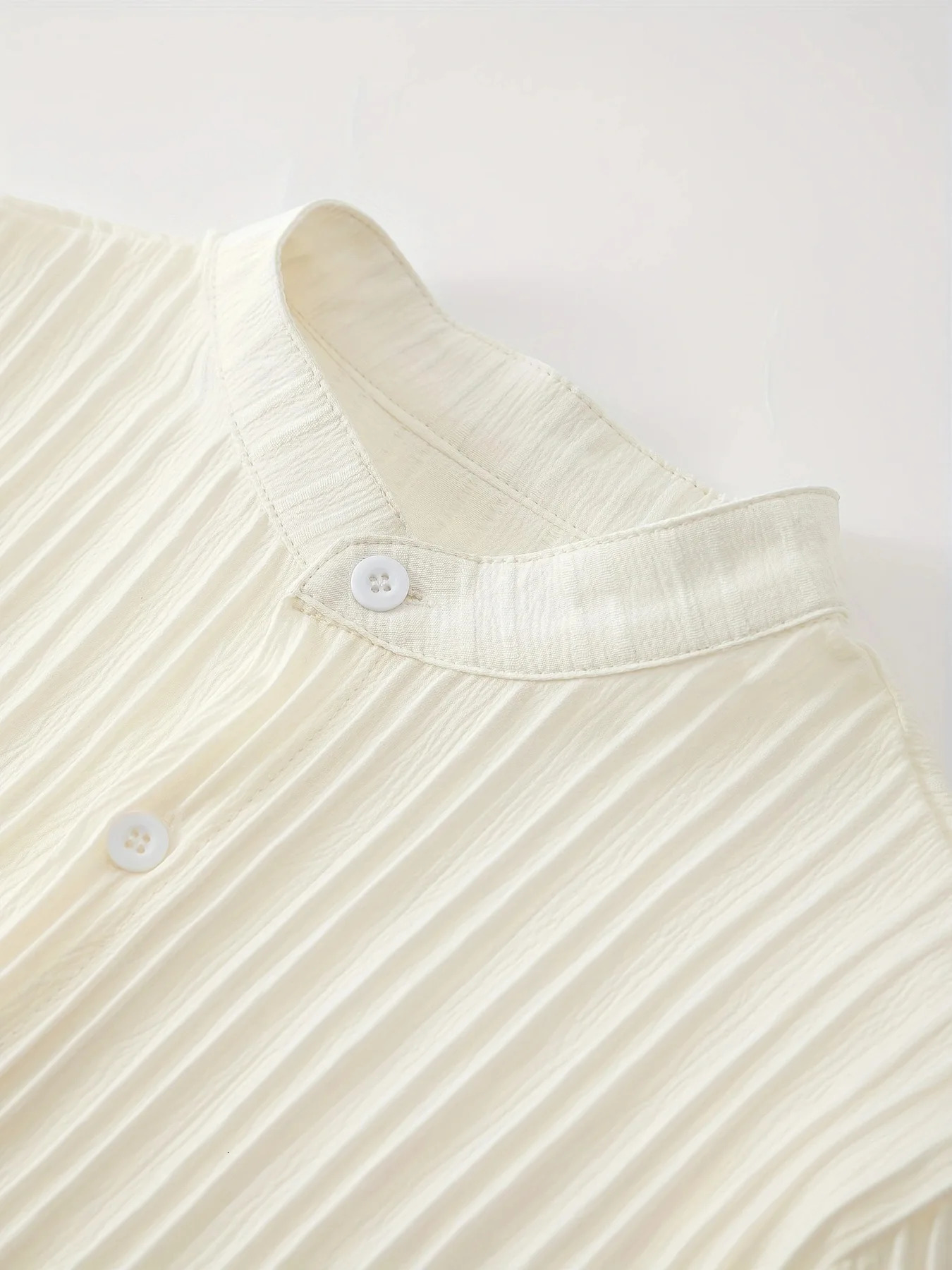 Mens Two Pieces Casual Outfit Loungewear Solid Color Textured Short Sleeve Button Down Shirt and Long Drawstring Pants 251021