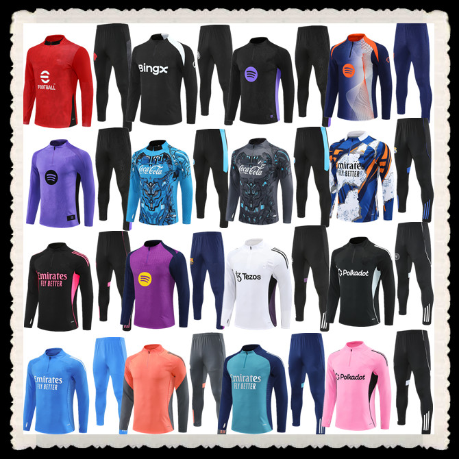 2025 2026 soccer tracksuit football club training suit Men and kids 25 26 KANE Mbappe SAKA BELLINGHAM VINI JR football tracksuit Survetement Foot chandal