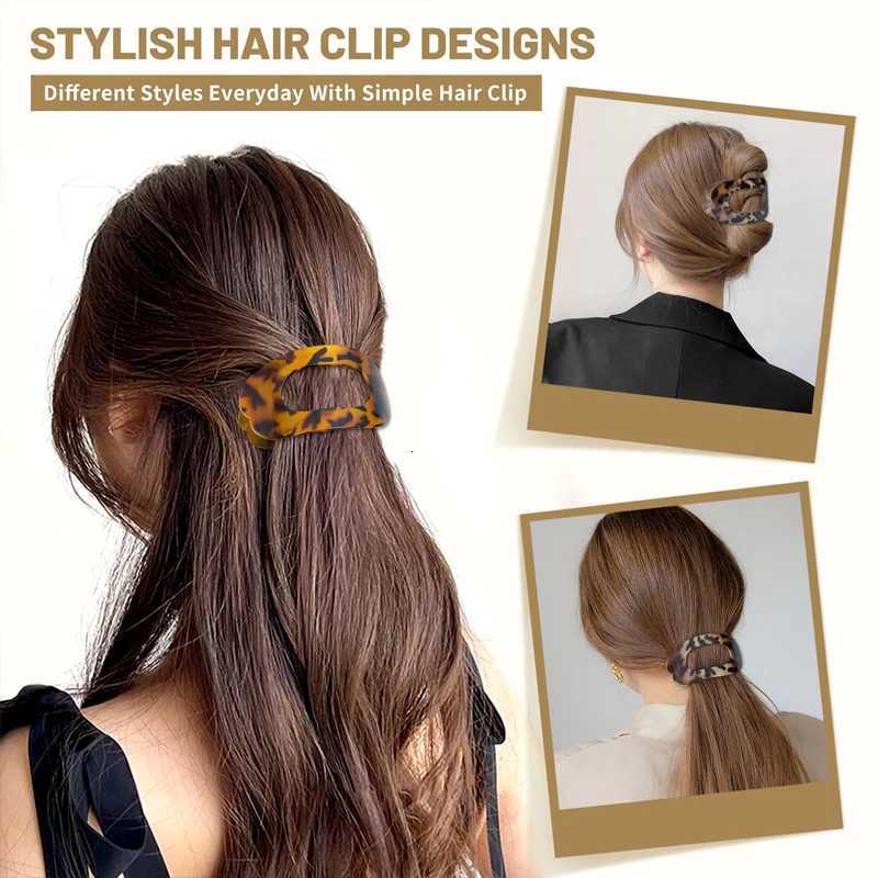 Popular Flat Claw Clip Korean Acetic Acid Hair Clip Hair Accessories Womens Spoon Leopard Hair Clip Top Clip Simple HeadpieceW254021