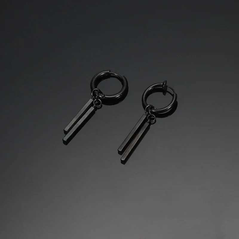 Jewelry Titanium Steel Punk Cool Men Women Ear Clip Stud Earrings Long Stick Pendant Fashion Hip Hop Drop Party Earring J251021