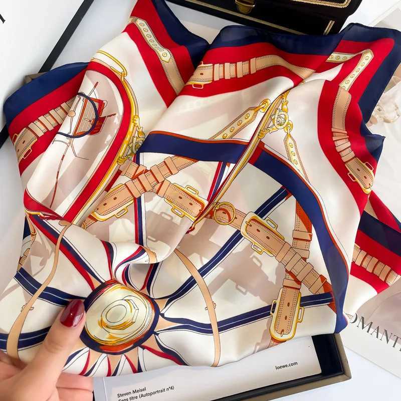 Luxury Brand Silk Scarf Square Women Shawls And Wraps Office Small Hair Neck Hijabs Kerchief Foulard Ladies Scarves 7070cm W251021