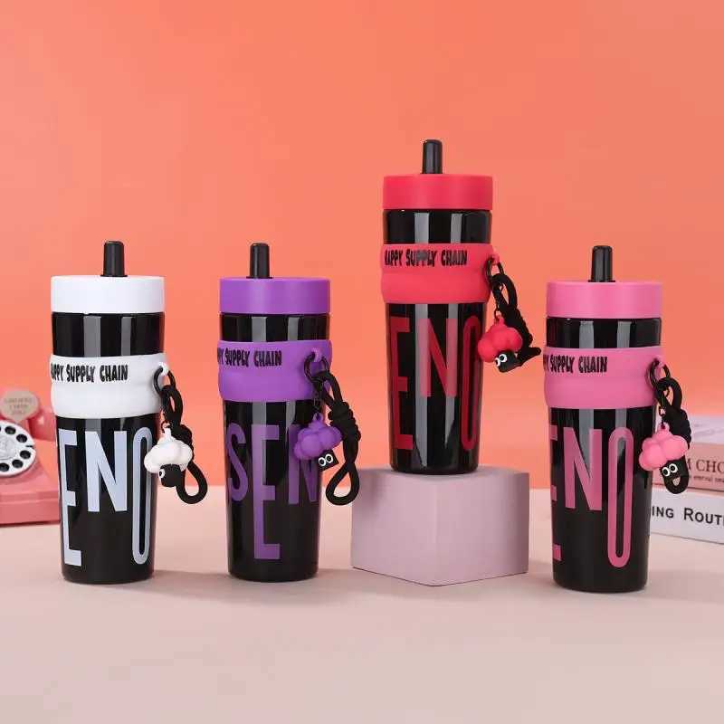 900ML Leakproof Stainless Steel Vacuum Insated Water Bottle With Straw Portable Travel And Sports Bottle Y251021