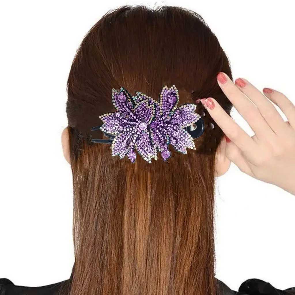 Women New Headwear Female Rhinestone Decorate Hairpins Headpiece Fashion Mothers Three Toothed Hair Clip AccessoriesW254021