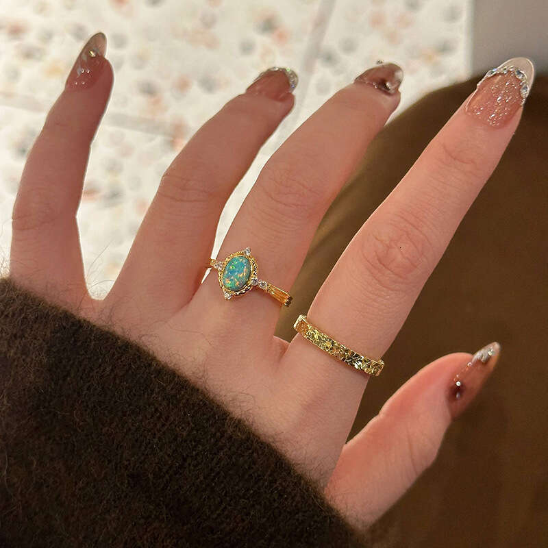 New Blue Sapphire Designer Opal Ring Fashion Trendy High-Value Design Design Elegant Luxury Versatile