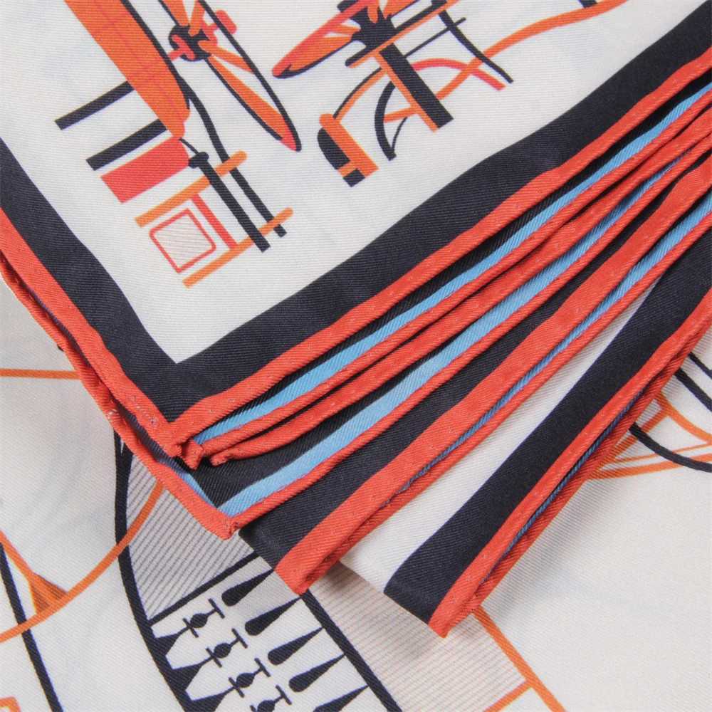 POBING Hand Rold Twill Silk Scarf Wen Horse Doub Print Square Scarves Wraps Echarpes Foards Fme Hijab 90CMW251021
