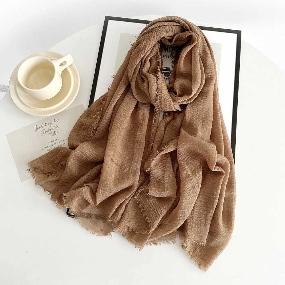 Women Cotton Linen Scarf Shawl Hijab Muslim Long Headscarf Scarves Head Wraps Solid Scarves Female Plain Head Scarf W251021