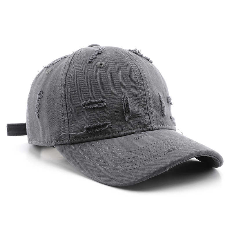 Mens Spring and Autumn Solid Color Flat Brim Distressed Baseball Cap Outdoor Womens Travel Sports Sun Protection Visor Cap H251020