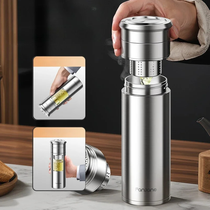 FANJANE 500ml Separation Insulated Thermos Mug Tea Coffee 316 Stainless Steel Thermal Cup for Car Water Bottle Gift 251018 W260226