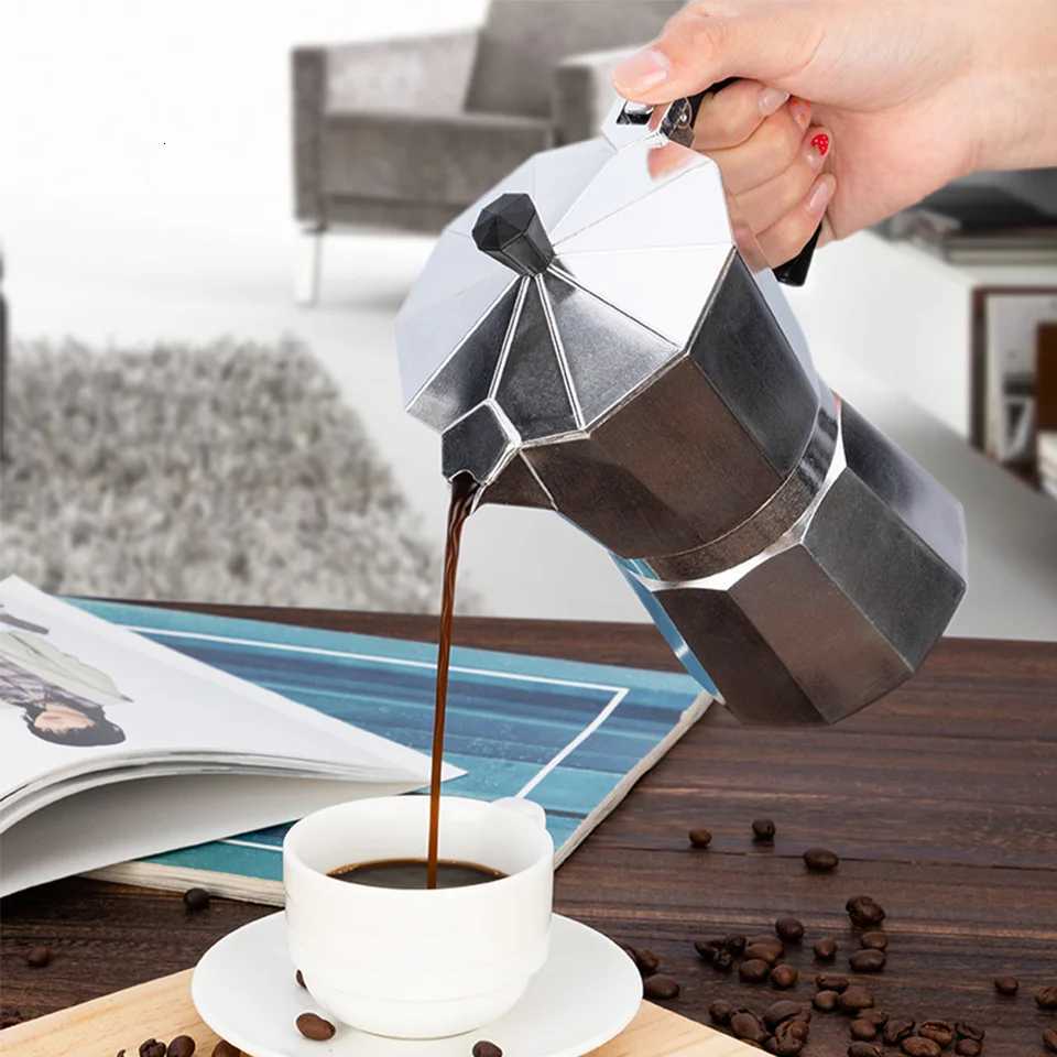 Outdoor coffee pot octagonal coffee pot aluminum alloy material mocha coffee pot he and outdoor tourism products Y251020