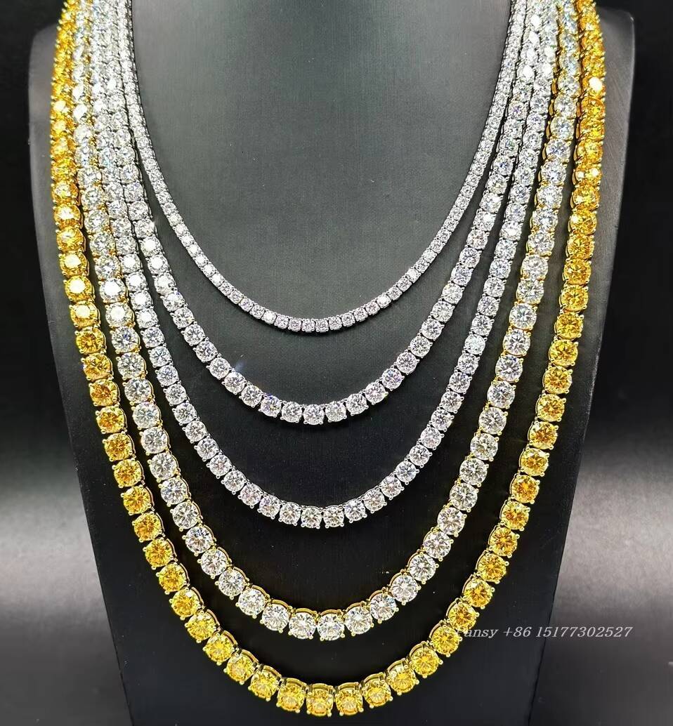 Discount Tennis Bracelet White Gold Yellow Gold Rose Gold Color S925 Silver 3mm 5mm 65mm Moissanite Tennis Chain Bracelet