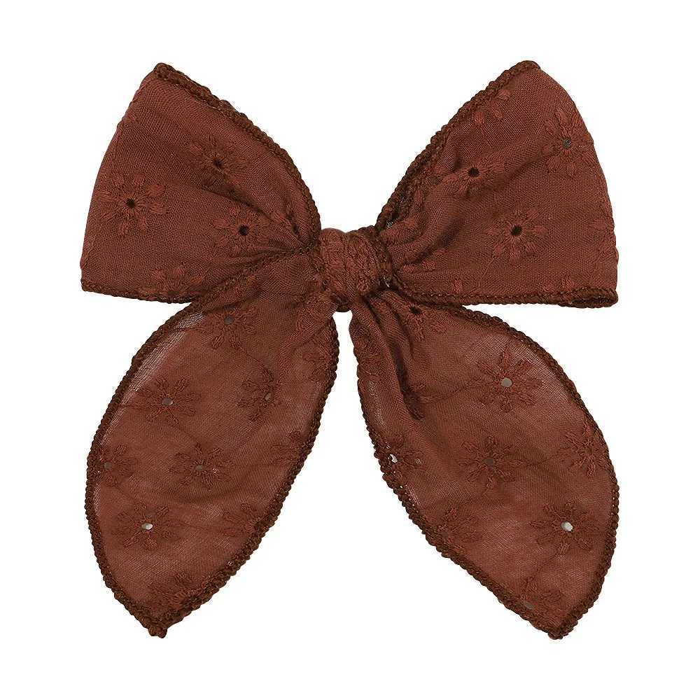 1 Pcs Sweet Embroidery Print Kids Bows Hair Clips for Baby Girls Handmade Big Bowknot Hairpin Barrette Headwear Hair AccessoriesW254021