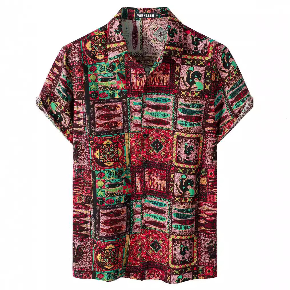 3D Printed Hawaiian Shirt with Turndown Collar and Short Sleeves Design 210522