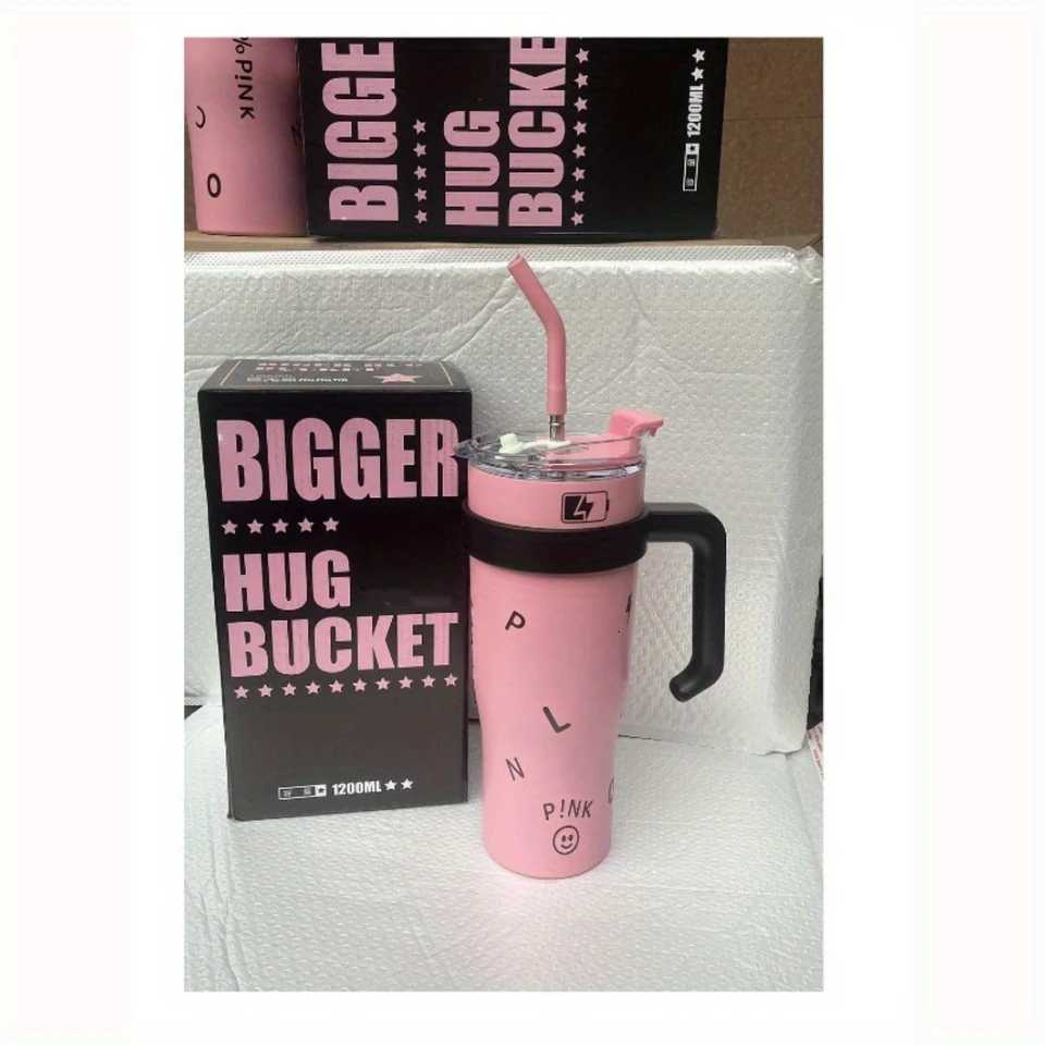 304 Stainless Steel Large Capacity Vacuum Cup With Straw Y251021