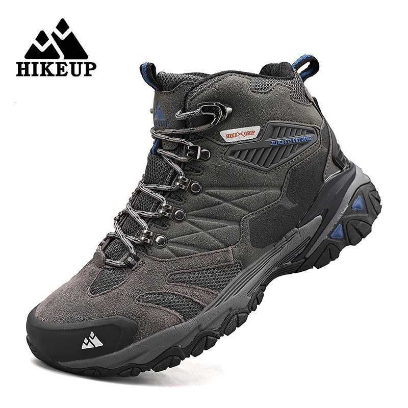 HIKEUP Brand Professional Outdoor Hiking Boot Genuine Leather Trekking Mountain Sneakers Camping Men Shoes Tactical Hunting Boot L250909