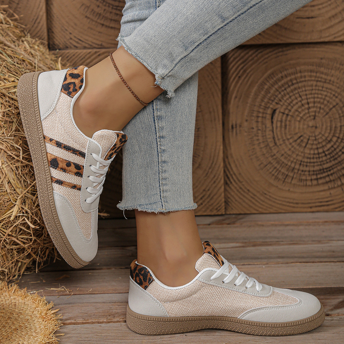 Women's sneakers new sneakers student board shoes shoes women's flats foreign trade sports walking leopard print casual shoes