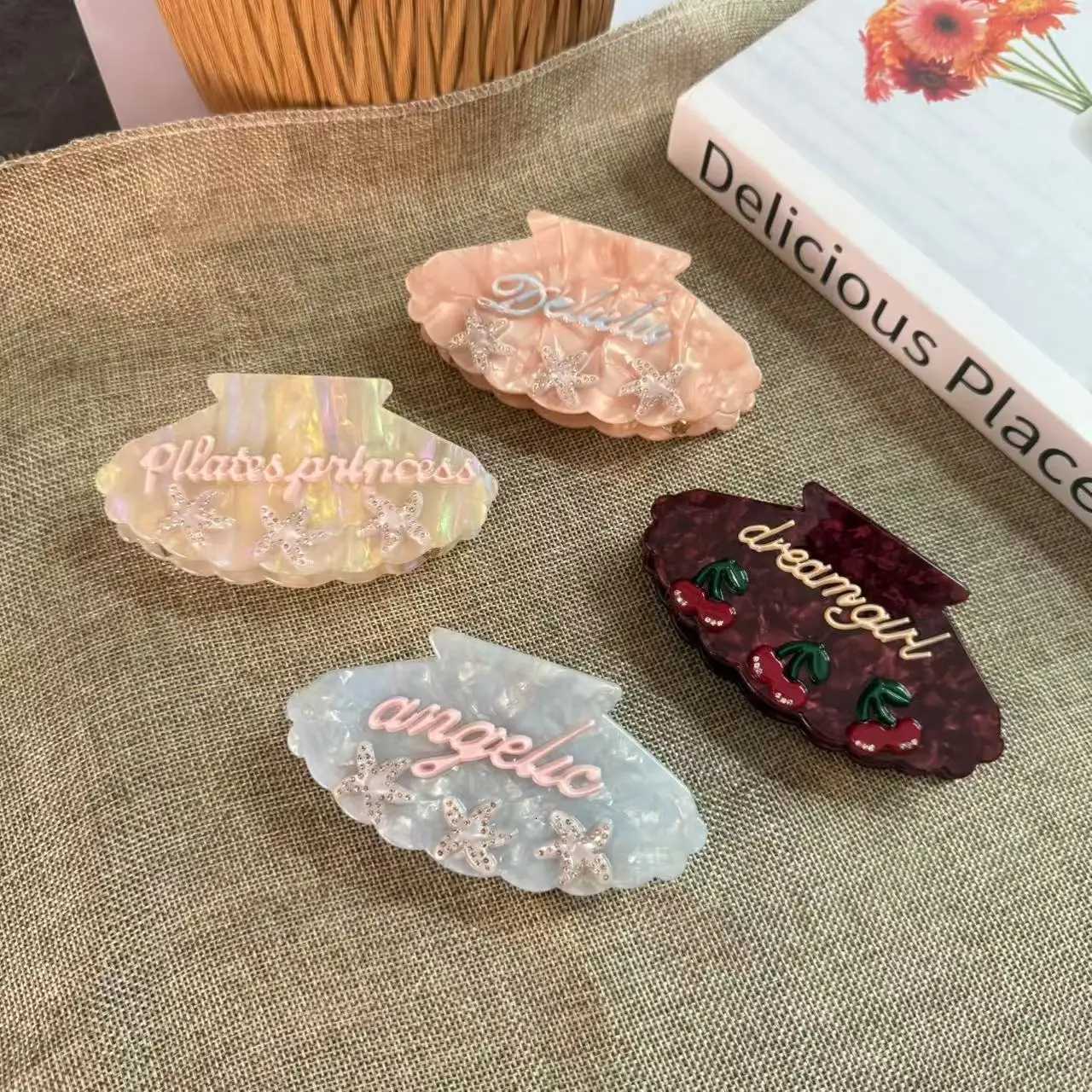 Kaosen series shell iron teeth grip clip vinegar board temperament highend shark clip back of the head disc hair grab hair acceW254021