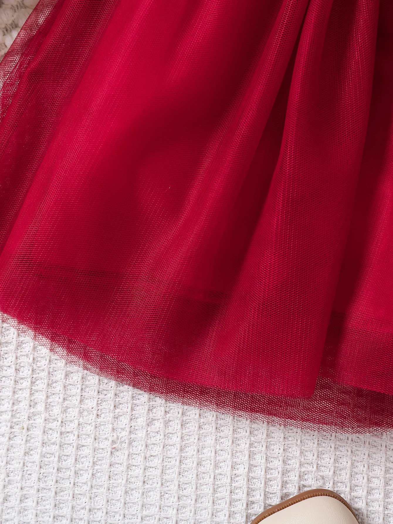 Toddler Girl Party Dress Autumn Winter 18 Years Children Christmas And Year Princess Dress Red Velvet Gown Stars Mesh Dress i251021