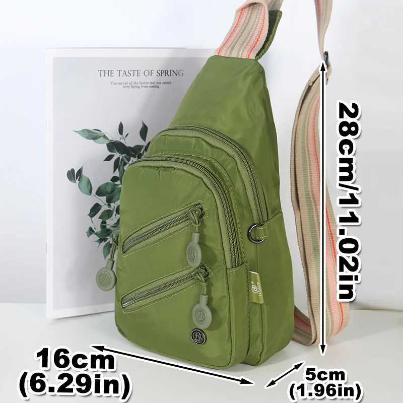 Multipocket Fashionable Womens Crossbody Bag Largecapacity Chest Bag Nylon Material Scratchresistant and Wearresistant Z251021