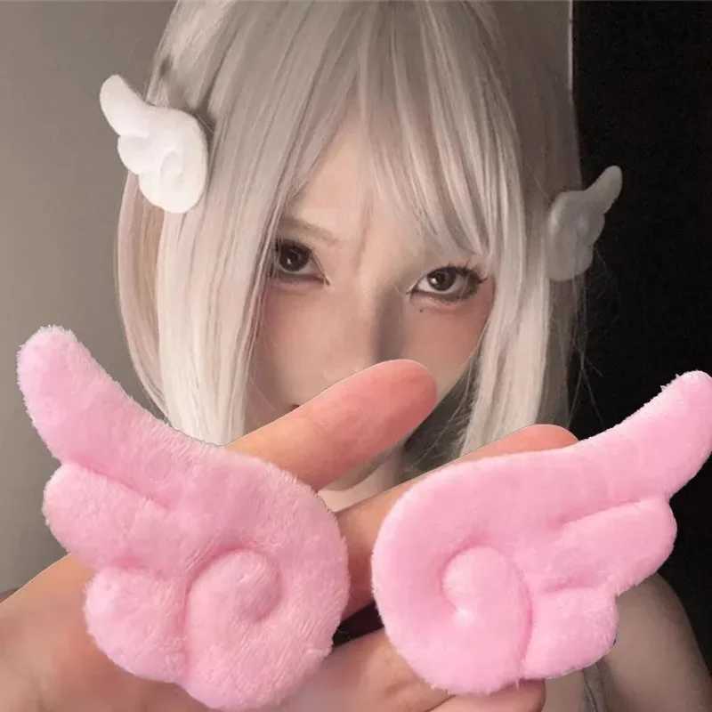 Y2K Sweet Cute Angel Wing Plush Hairpin Children Girls Hair Clip Accessories Barrettes Hairgrip Headdress Headwear OrnamentsW254021