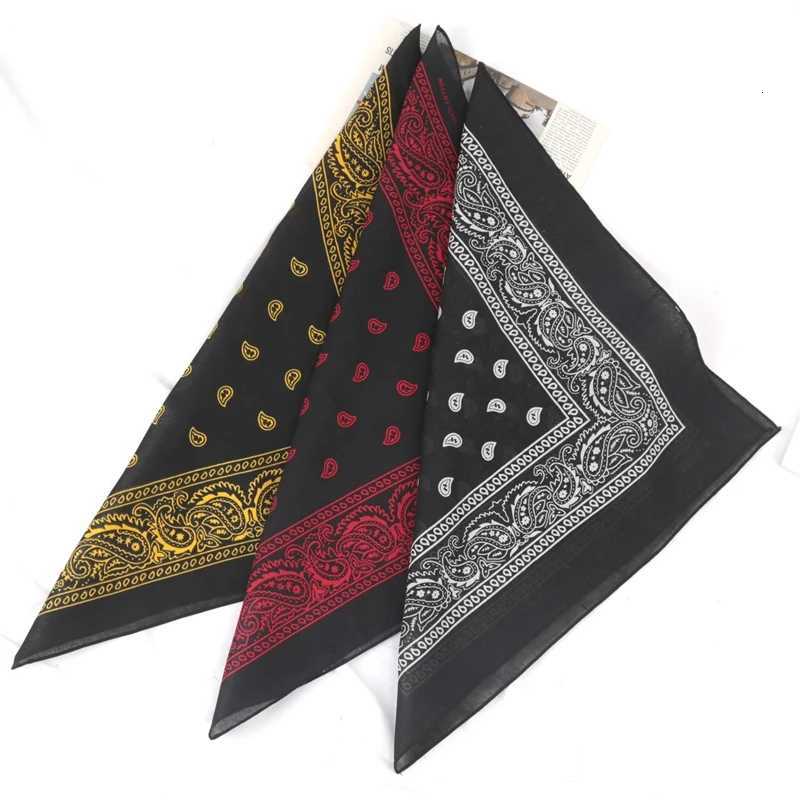 Unisex Cotton Bandana Kerchief Hip Hop Black Hair Band Neck Scarf Sports Headwear Wrist Wraps Head Square Scarves Handkerchief W251021