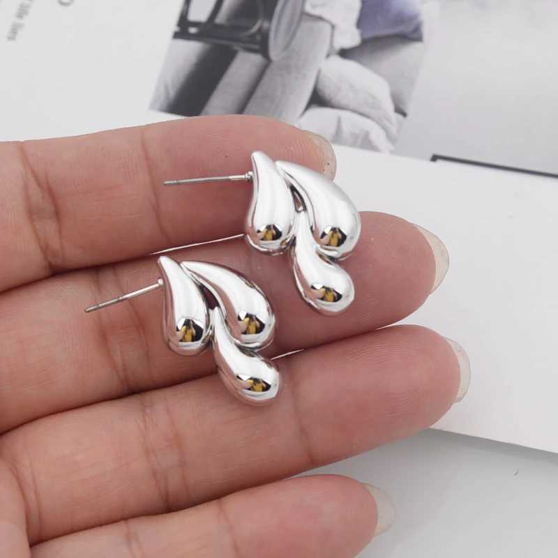 Threelayers Teardrops Small Stud Earrings for Women Gold Color Silver Color Metal Water Drop Stylish Cool Stuff brincos J251021