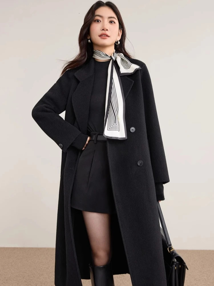 SENTUBILA Womens Long Doublesided Woolen Coats Winter Loose Sleeve Jackets Fashion Overcoats Office Lady W54OA8782 251013