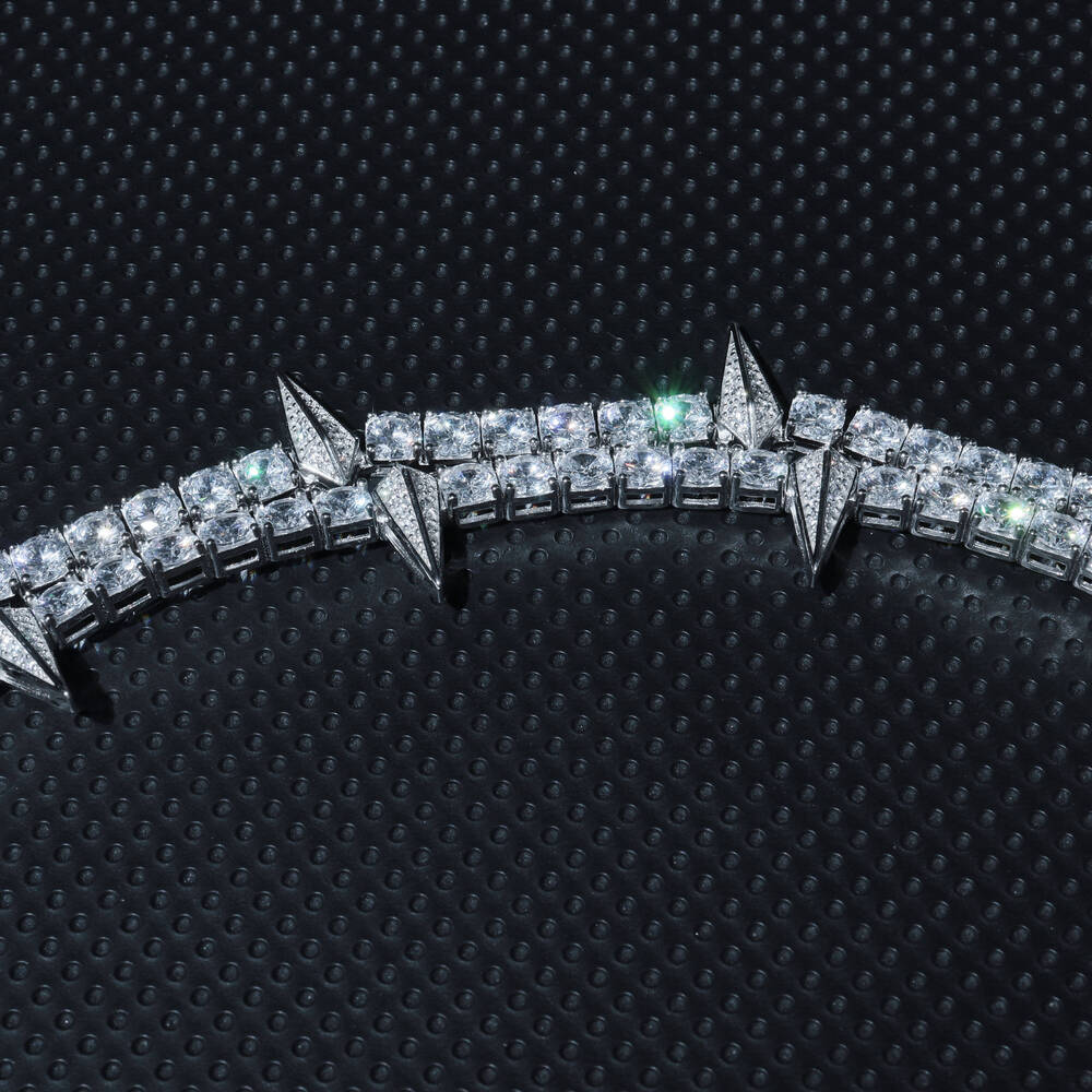 Pop Star Style 5mm Cuban Link Chain Black Panther Style Hiphop Vvs d Color Moissanite 925 Silver Necklace Hiphop Jewelry