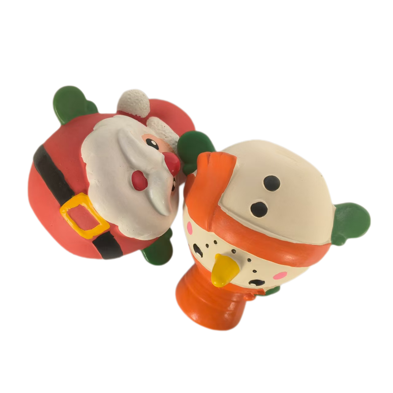 Latex Christmas Squeaky Dog Toy Soft Natural Rubber Squeaky Chewy Interactive Snow man and Santa Claus Canine Pet Toys with Bright Colors for Medium D