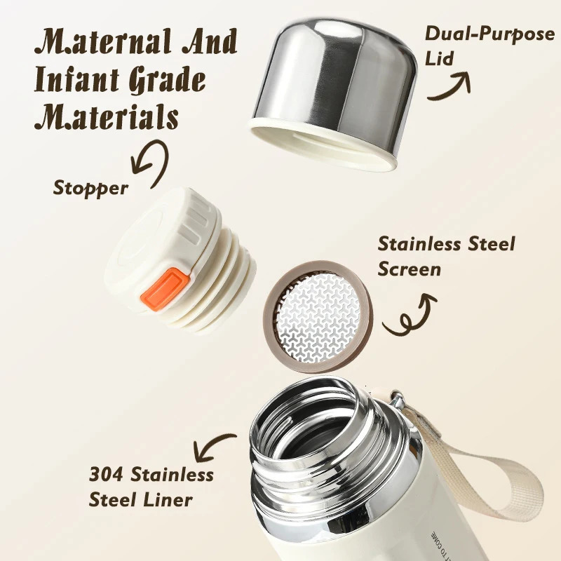 530630ml Large Capacity Food Grade Material 304 Stainless Steel Portable Vacuum Thermal Insulation Tumbler Thermos Seal Cup 251018 W260226