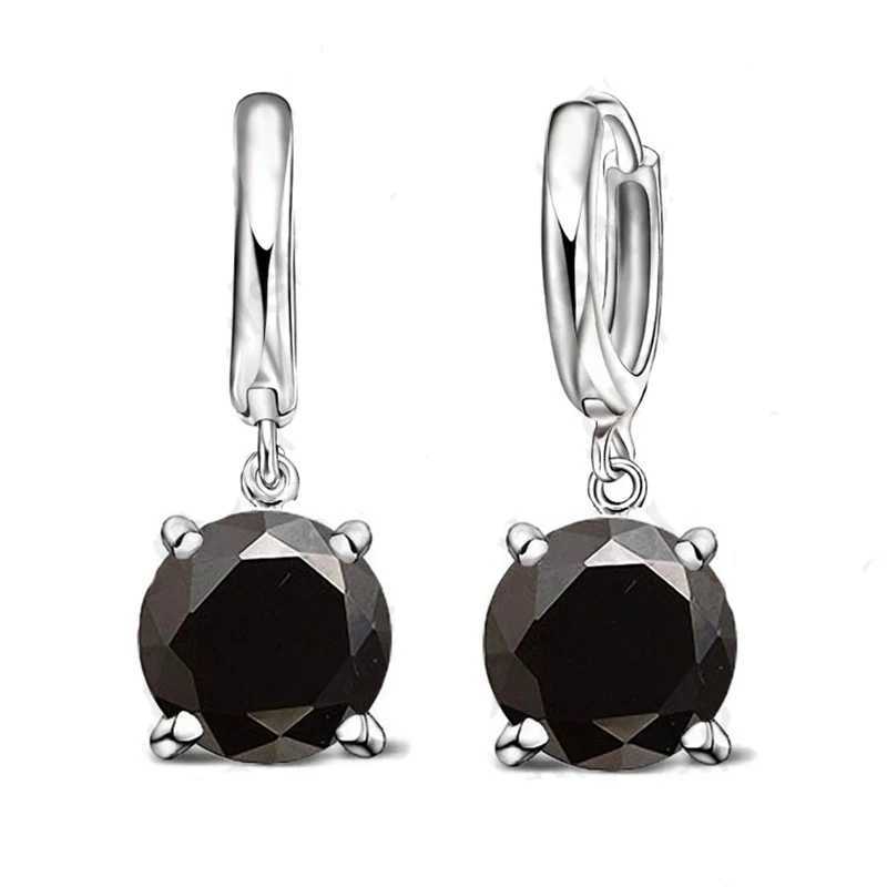 Real 925 Pure Sterling Silver Dangle Earrings CZ Crystal Big Round Earrings For Women Girls Gift Fashion Jewelry J251021