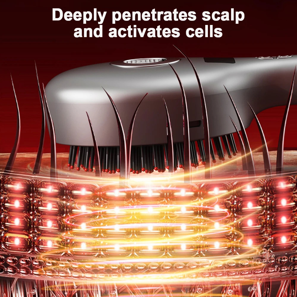 Electric Massage Spray Comb High Frequency Vibration Head Scalp Massager 630nm Red Light Hair Comb Hair Follicle Massage Brush 251020