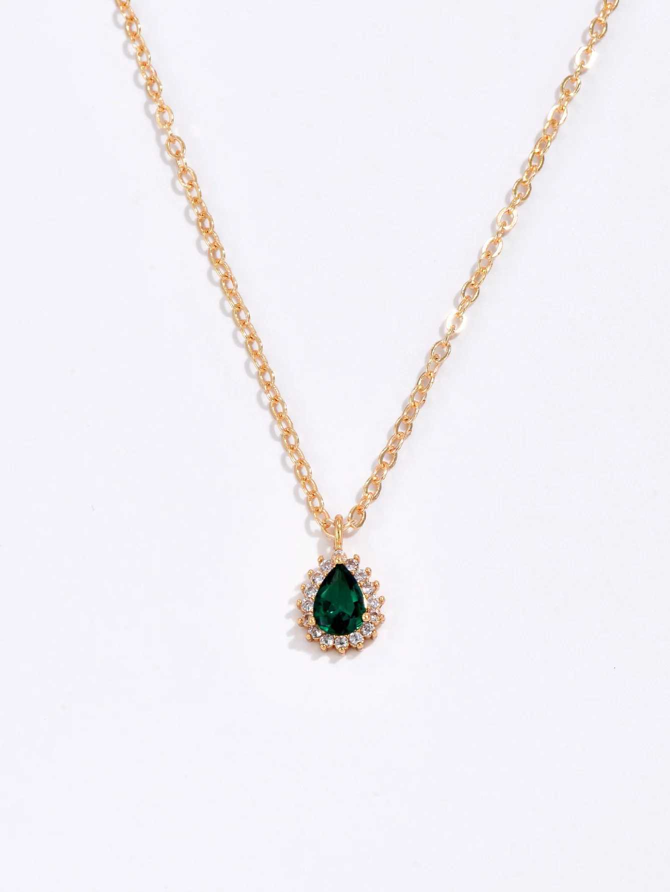 Trendy New Zircon Inlaid Water Drop Pendant Chain Necklaces for Women Fashion Exquisite Party Wedding Necklace XJ250717