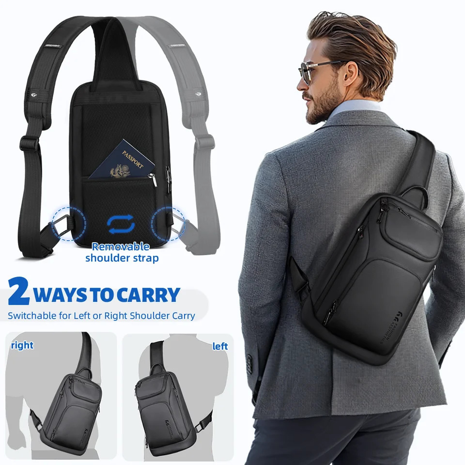 HK Business Crossbody Bag For Men Portable Shoulder Messenger Bags Male Waterproof Travel Short Trip Chest 11 Inch iPad 251014