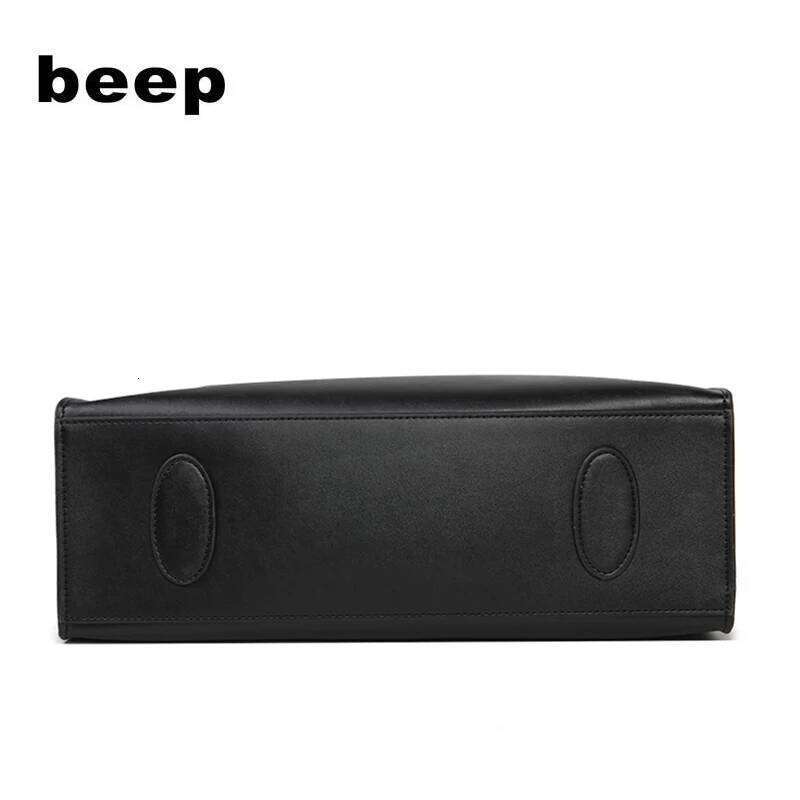 Beep New Superior Cowhide Fashion Genuine Leather Simple Women Leather Tote Shoulder Big Women's Bag 251021