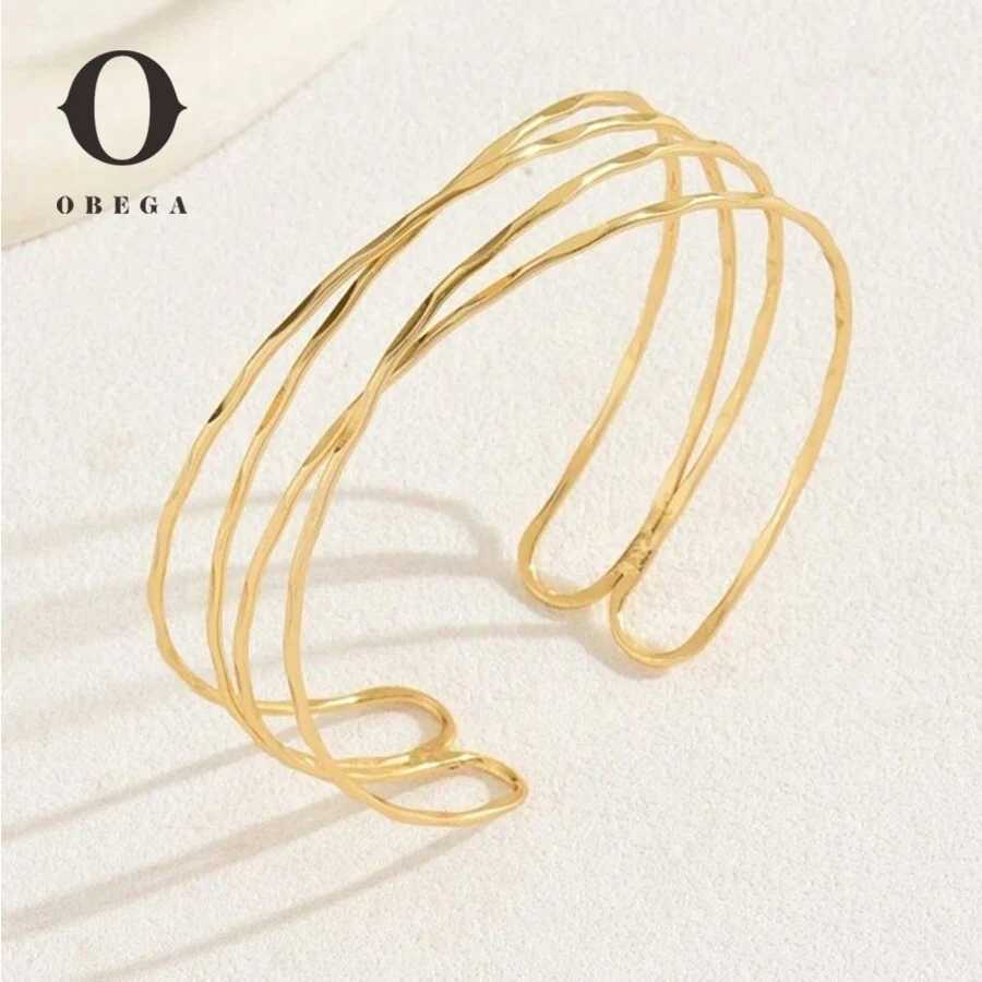 Obega Korean Multilayer Gold Color Cuff Bracelet For Women Punk Style Metal Bracelet Minist Design Ins Daily Wear Party Jewelry J251021