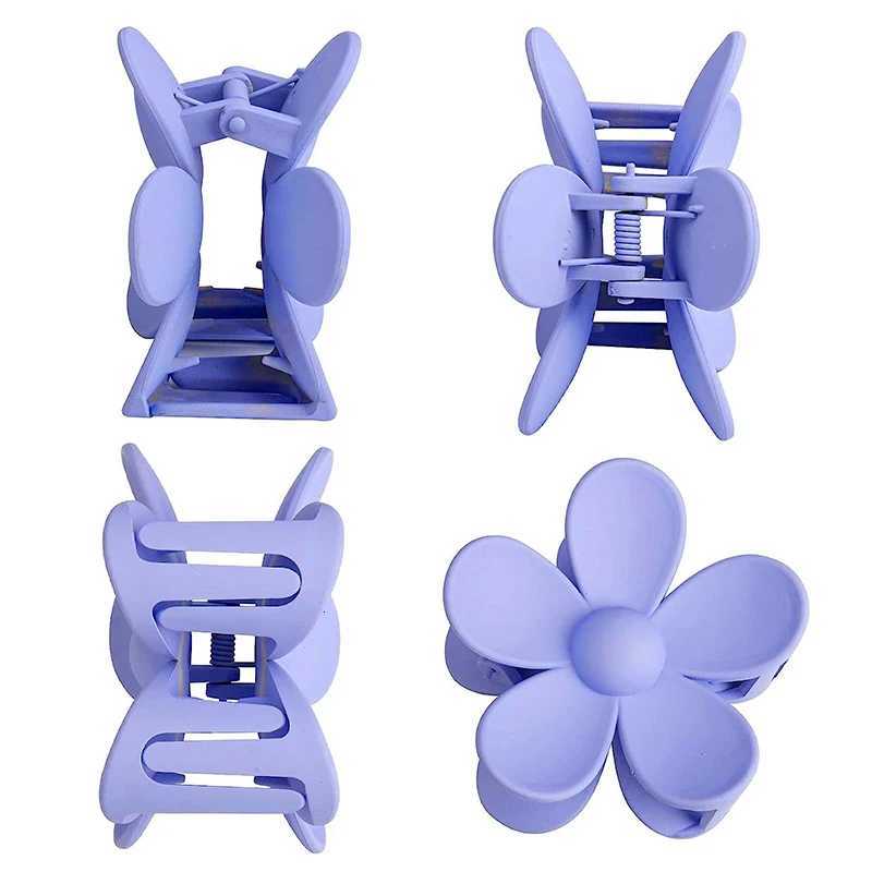7CM Sweet Flower Hair Claw Clips Frosted Solid Color Women Girls Hair Clip Hairpin Shark Clip Ponytail Clips Hair AccessoriesW254021