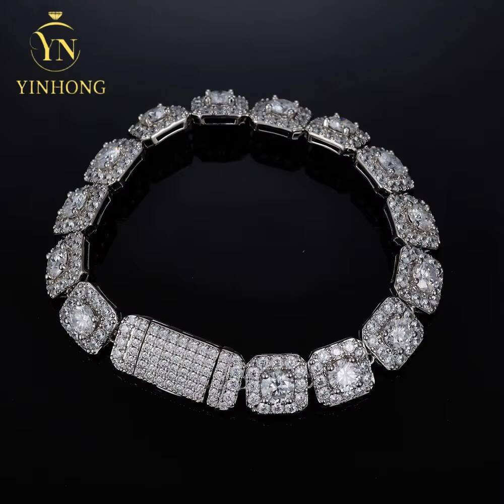 Fine Jewelry Iced Out Silver 925 Moissanite Pass Diamond Test Bracelets 18k Gold Plated Fine Jewelry