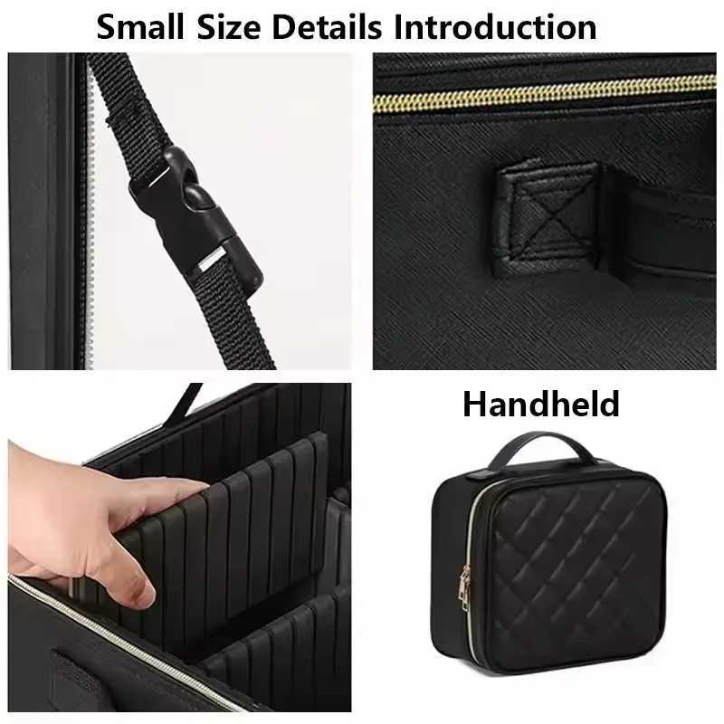 Large Size Female Travel Professional Makeup Case With Mirror 3 Color LED Lights Makeup Bag WomenCosmetic Train Case Beauty BoxW251021